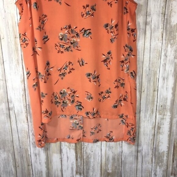 Philosophy Orange Floral Sleeveless Blouse - Picture 3 of 4
